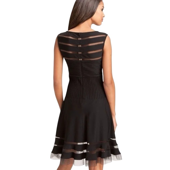 ❤️ NWT! Tadashi Shoji Mesh x Jersey Illusion Cocktail Dress - Picture 2 of 7